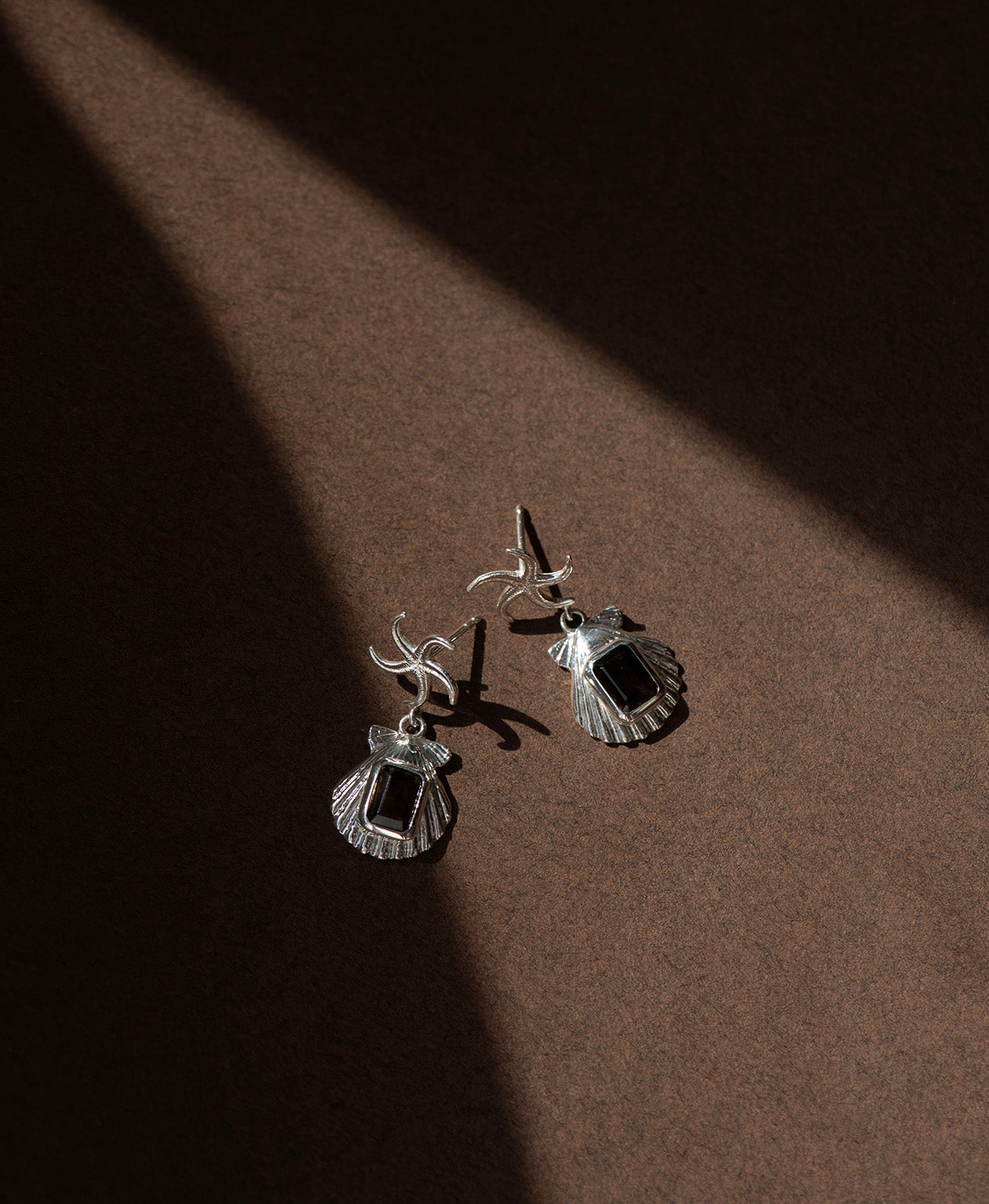 Alara Earrings - 925 Sterling Silver, Smoky Quartz