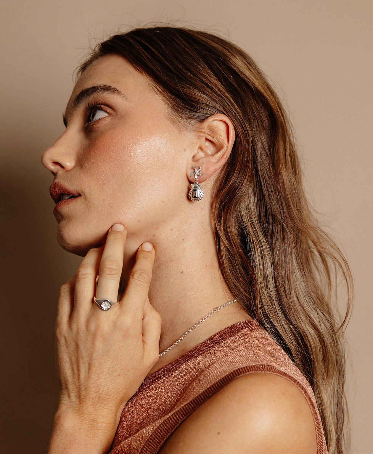 Alara Earrings - 925 Sterling Silver, Smoky Quartz