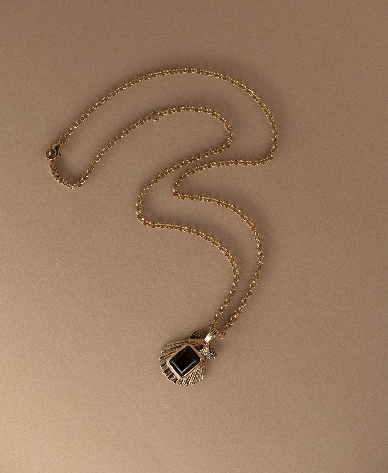 Alara Necklace - 22k Gold Vermeil, Smoky Quartz