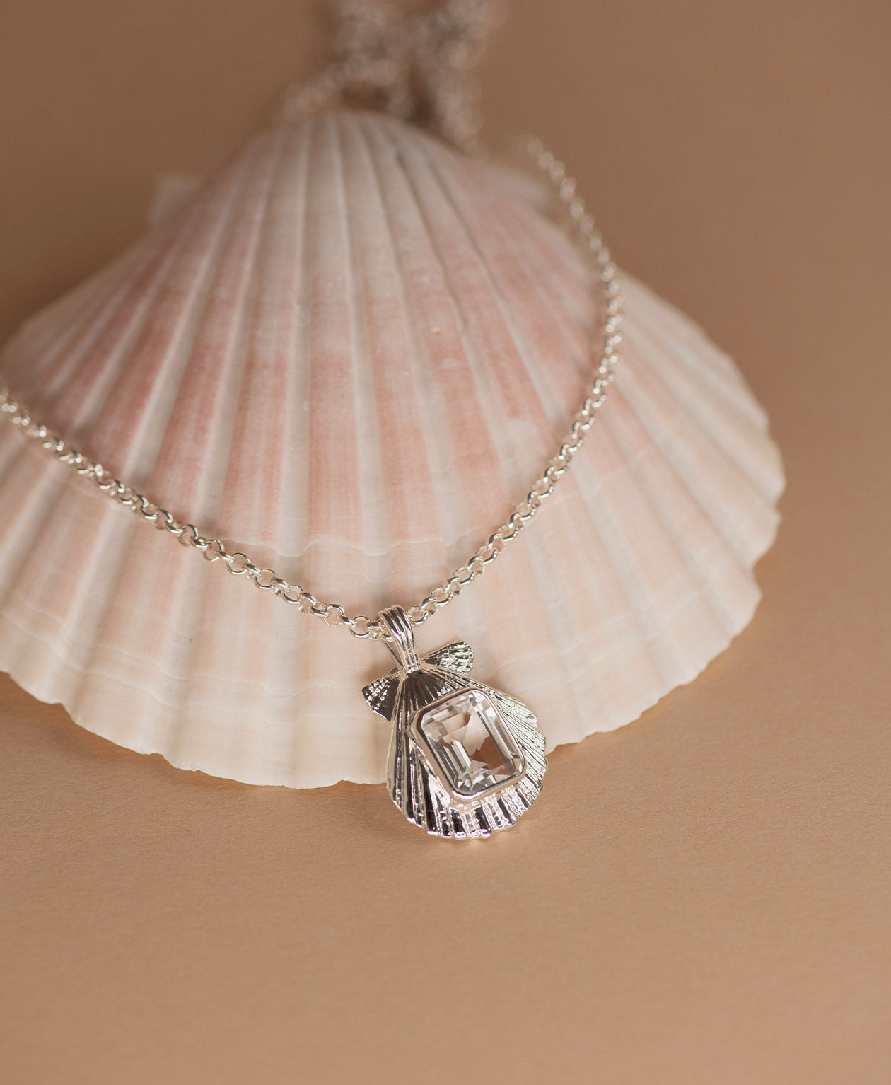 Alara Necklace - 925 Sterling Silver, White Topaz