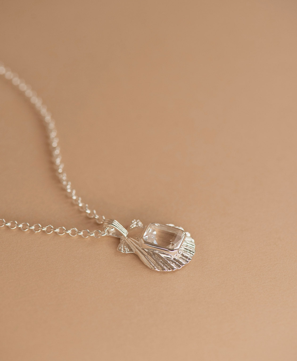 Alara Necklace - 925 Sterling Silver, White Topaz