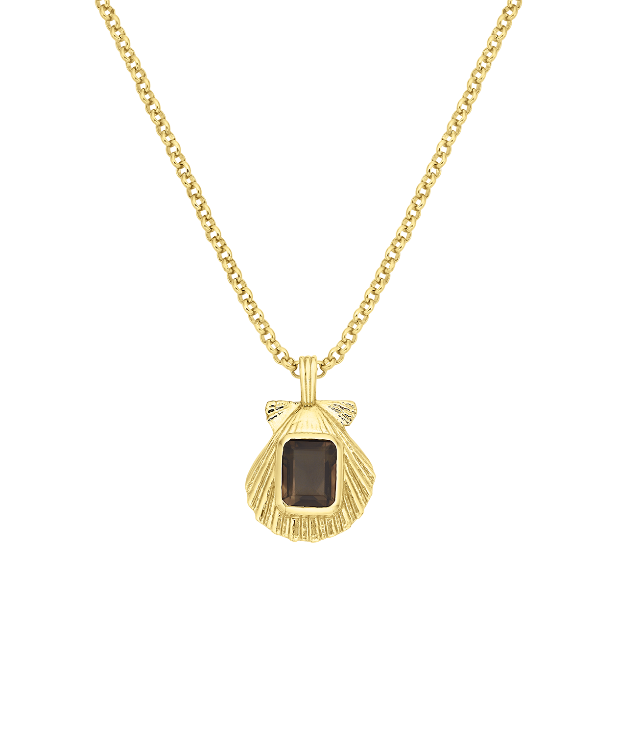 Alara Necklace - 22k Gold Vermeil, Smoky Quartz