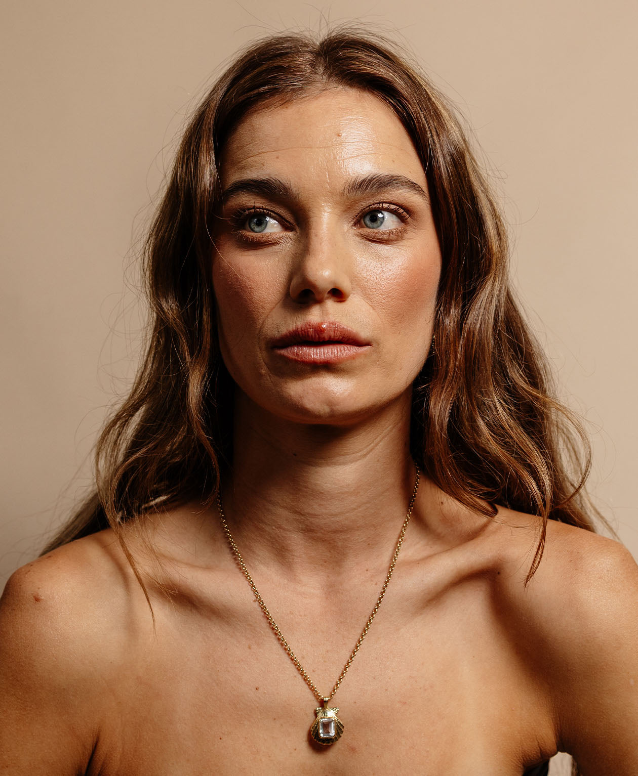 Alara Necklace - 22k Gold Vermeil, Green Amethyst