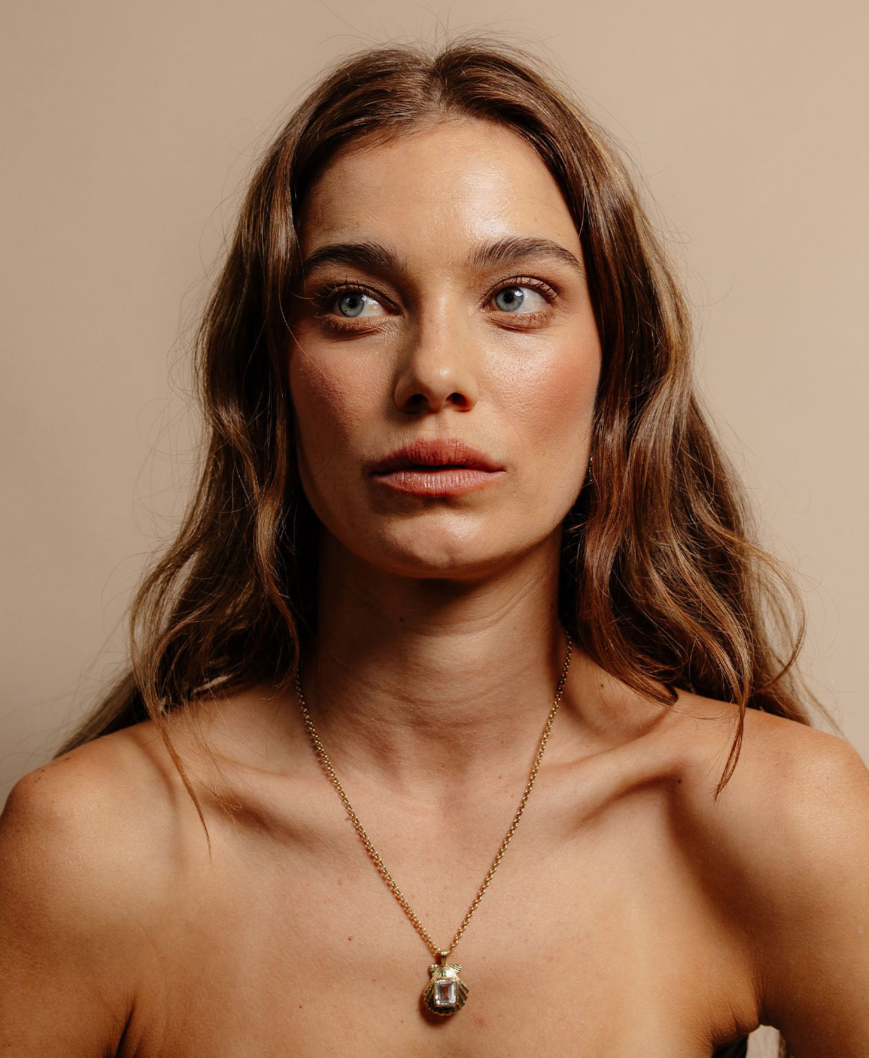 Alara Necklace - 22k Gold Vermeil, White Topaz