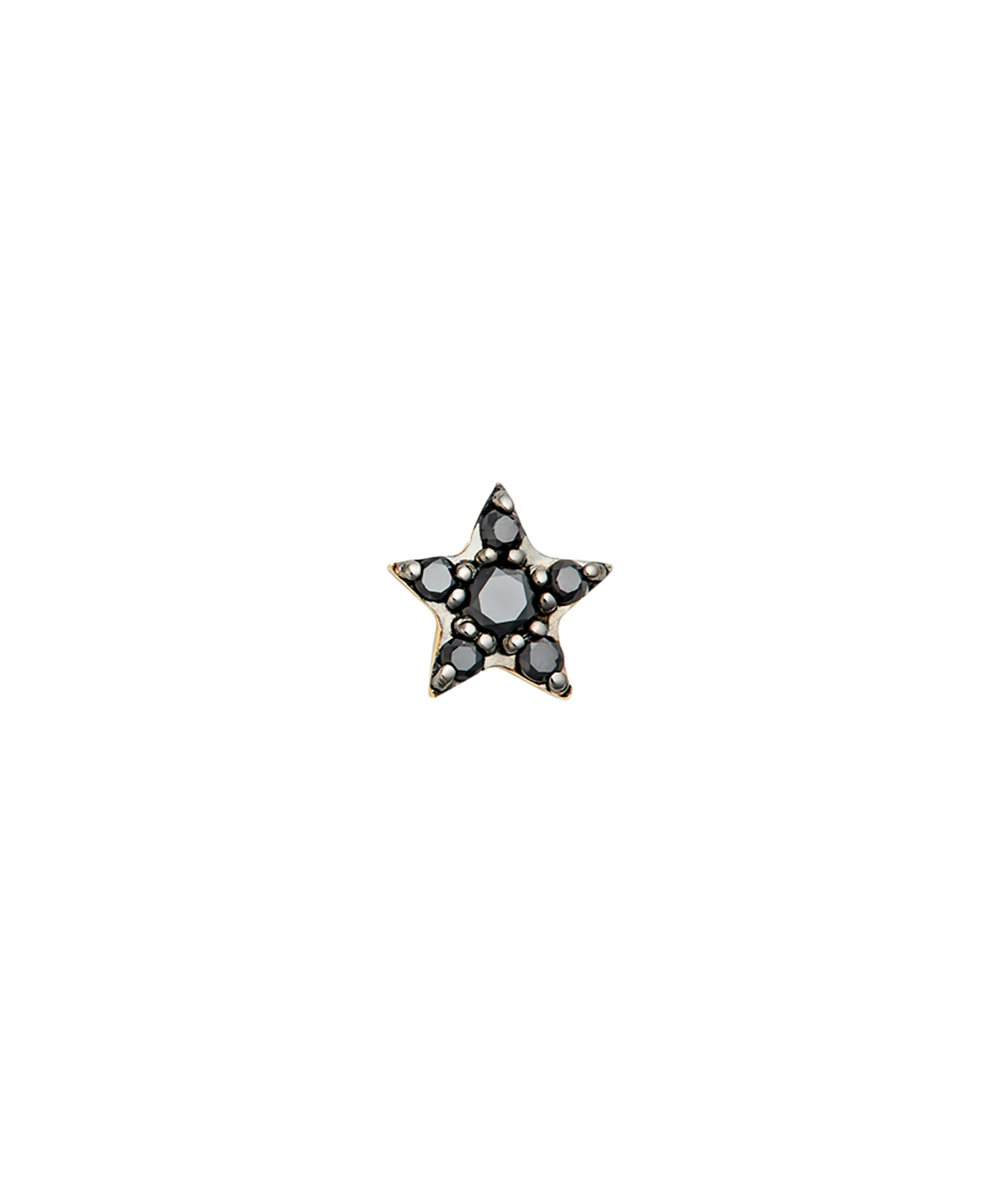 Alcyone Diamond Single Stud - 9k Yellow Gold, Black Diamond