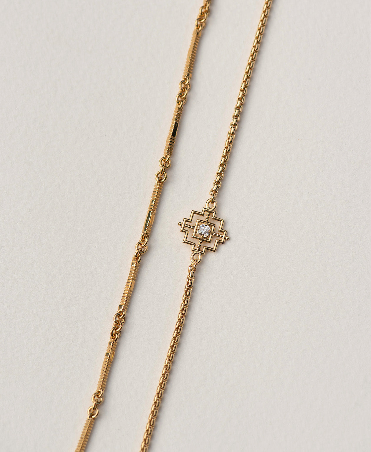 Ameena Bracelet & Centred Bracelet Gift Set - 22k Gold Vermeil