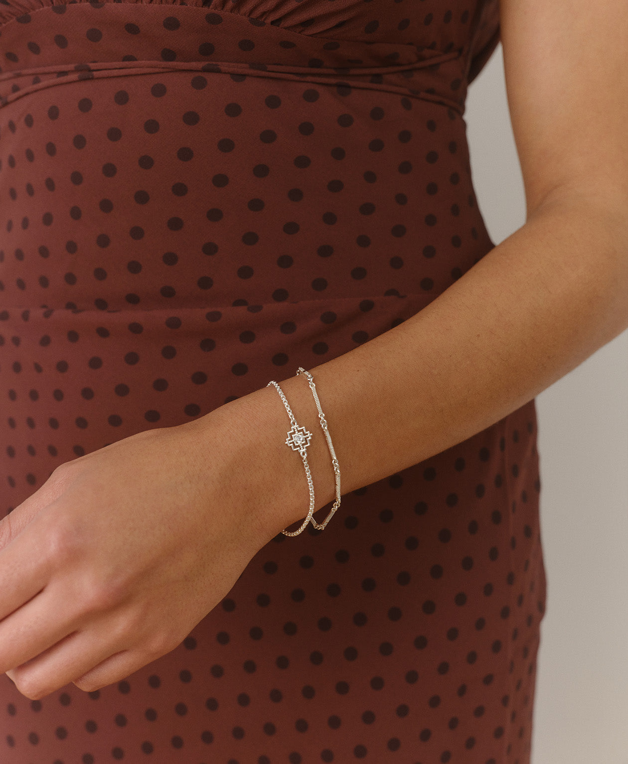 Ameena Bracelet & Centred Bracelet Gift Set - 925 Sterling Silver