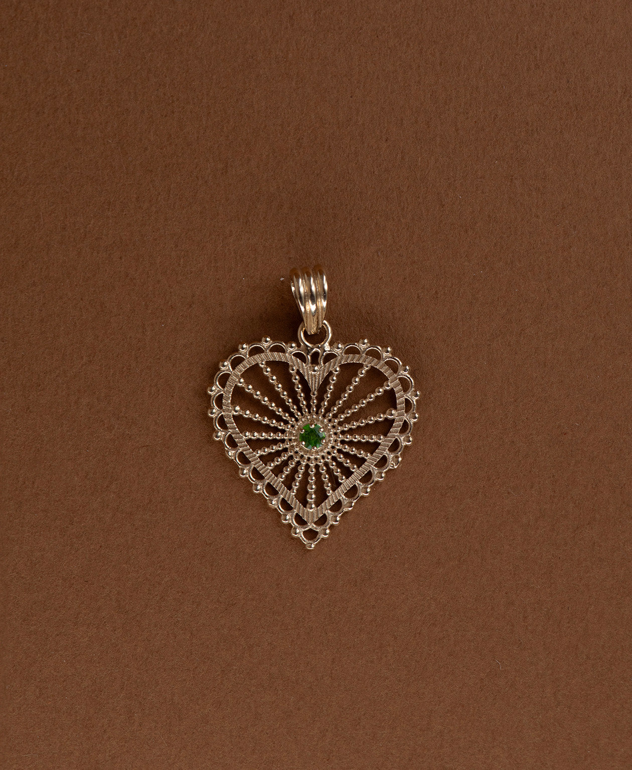 Amor Charm - 22k Gold Vermeil, Chrome Diopside