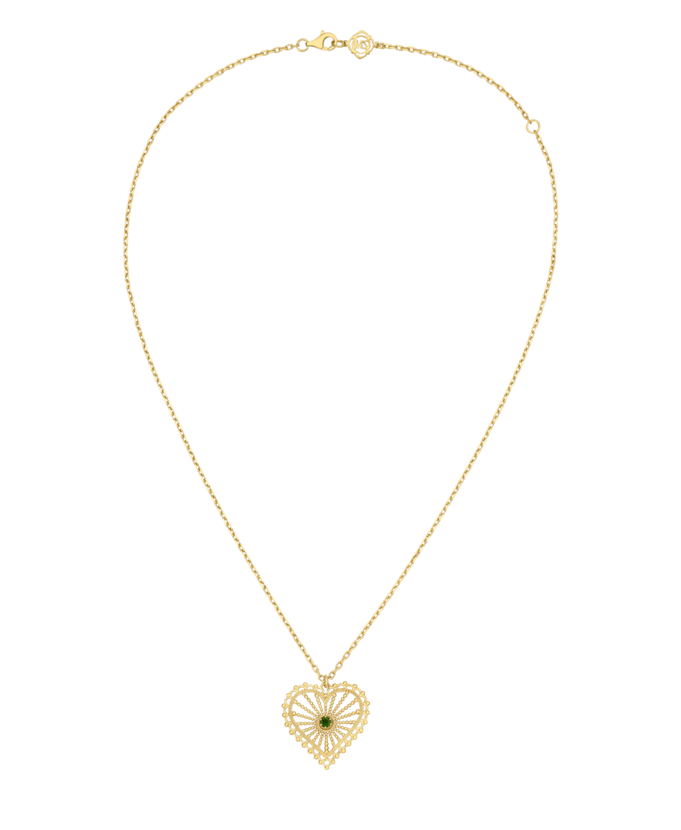 Amor Necklace - 22k Gold Vermeil, Chrome Diopside