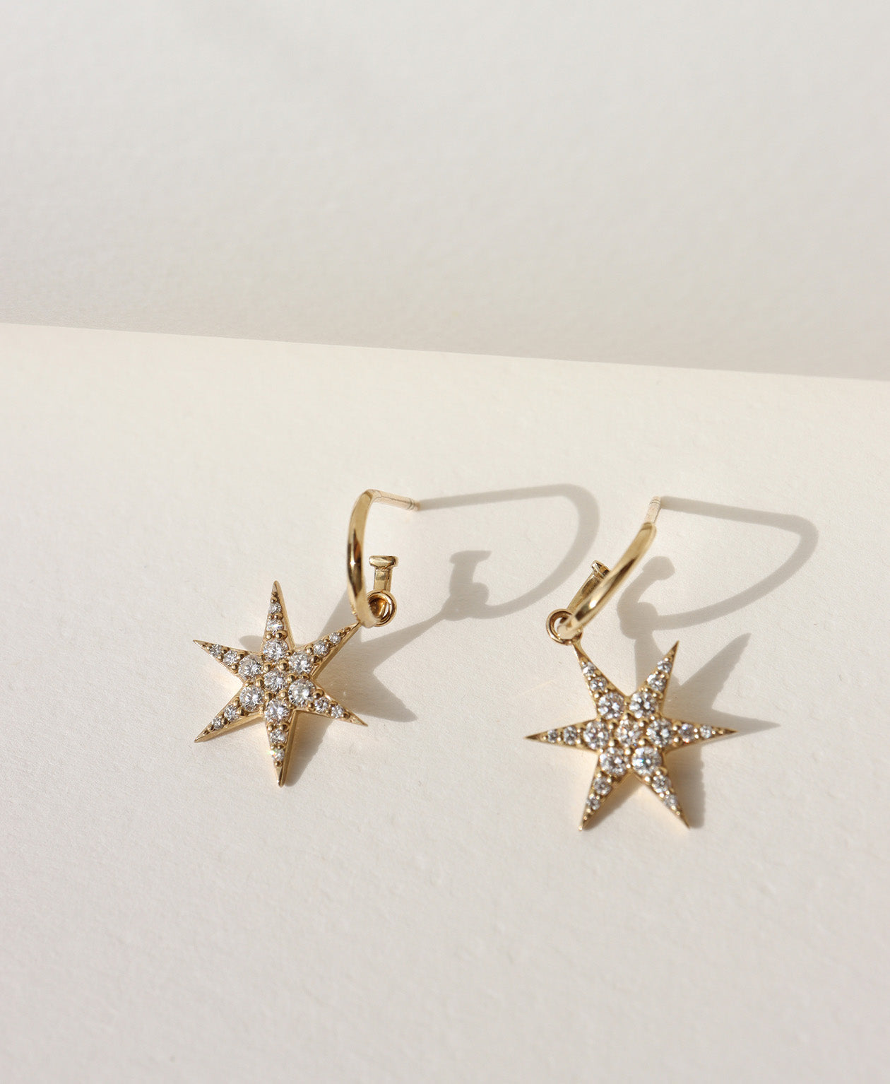 Anahata Hoops - 9k Yellow Gold, Diamond