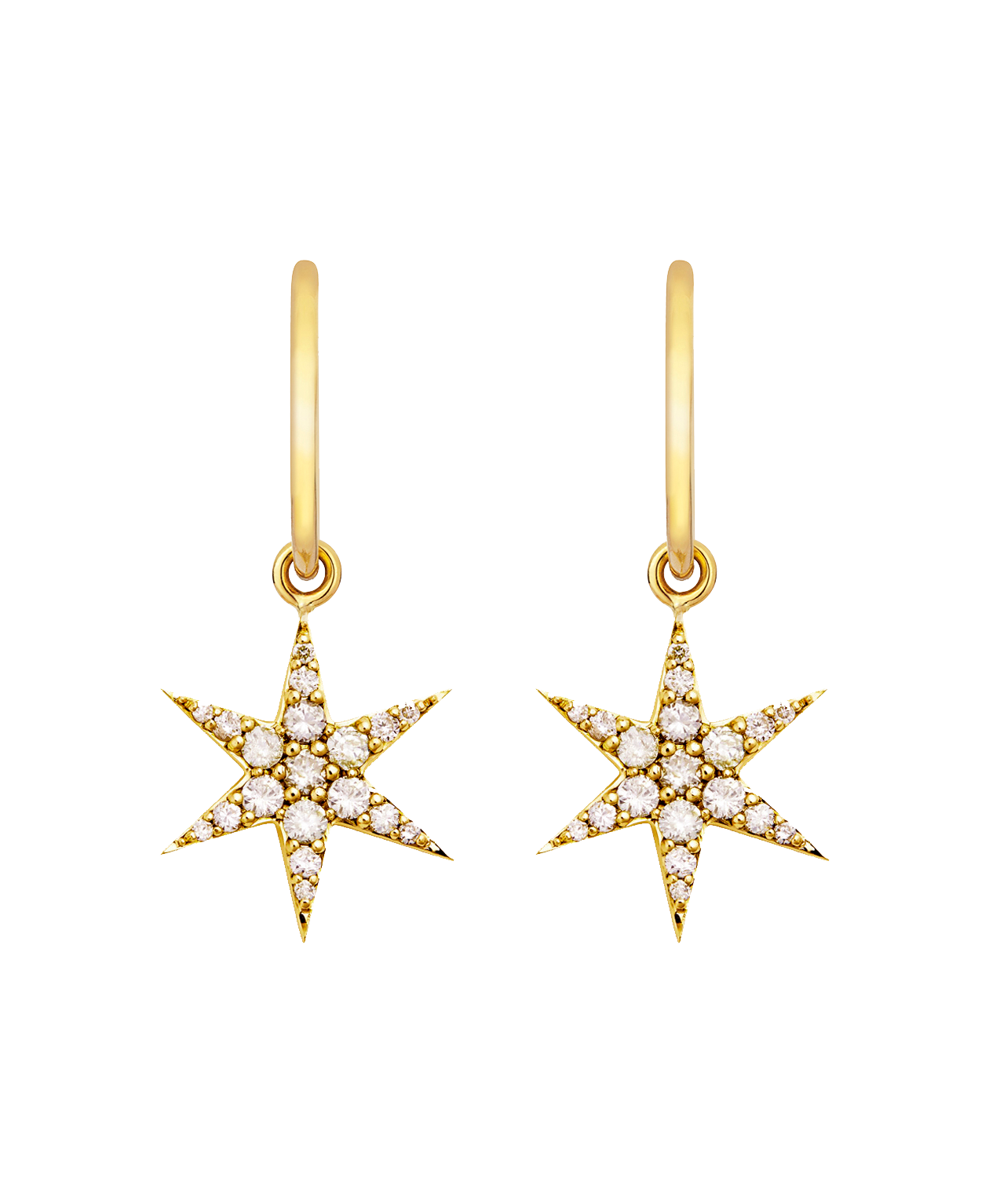 Anahata Hoops - 9k Yellow Gold, Diamond