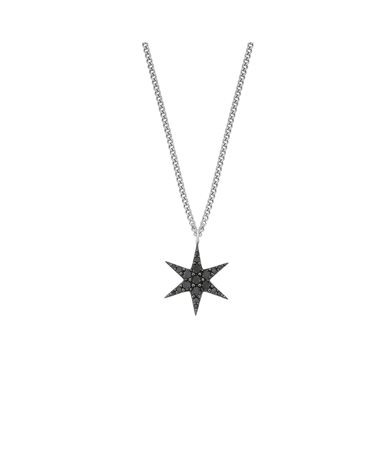 Anahata Necklace - 9k White Gold, Black Diamond