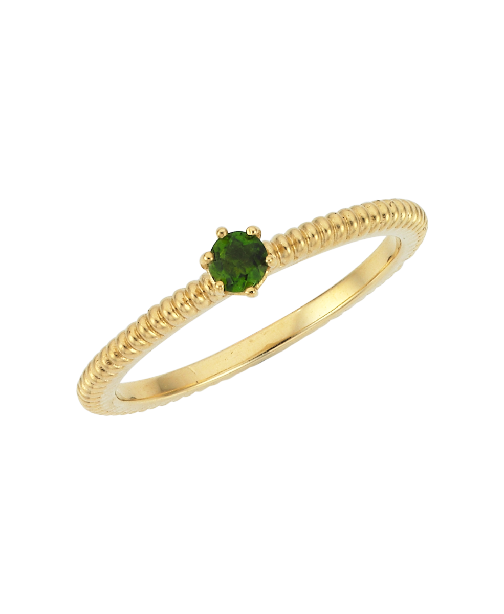 Anchored Stacker Ring - 22k Gold Vermeil, Chrome Diopside