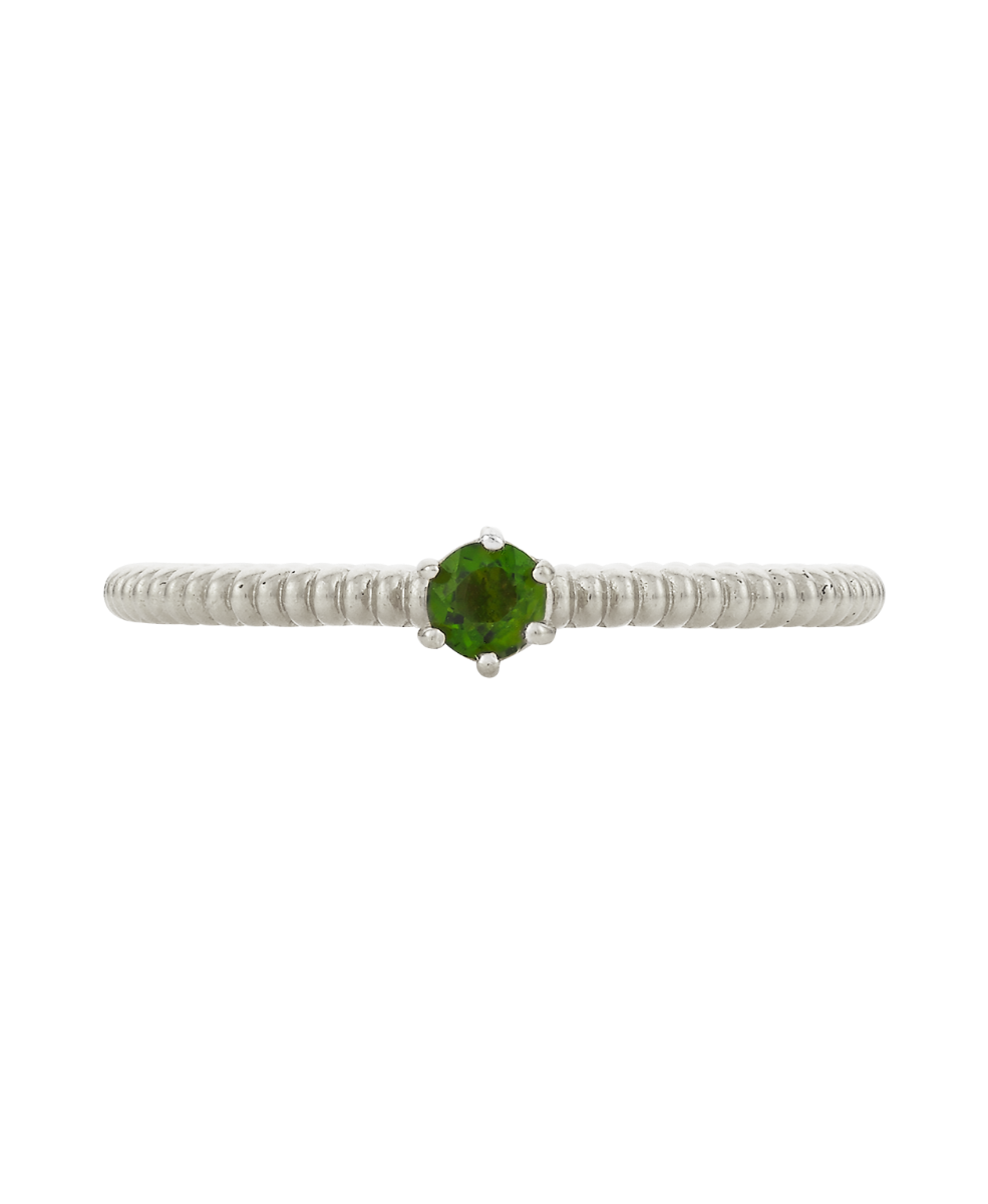 Anchored Stacker Ring - 925 Sterling Silver. Chrome Diopside