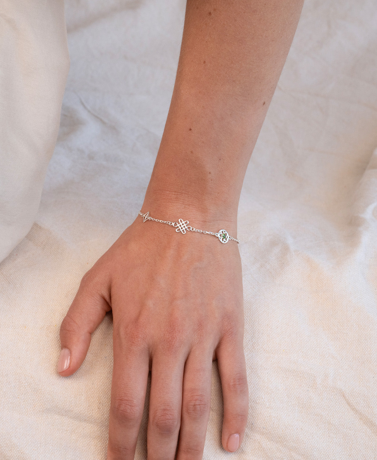 Aura Bracelet - 925 Sterling Silver, Chrome Diopside