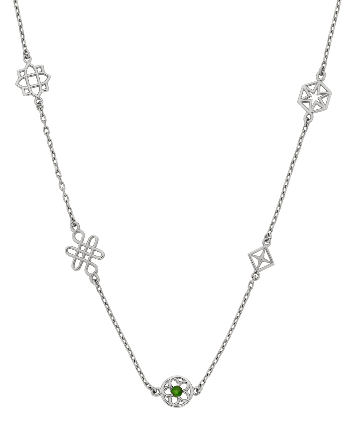 Aura Necklace - 925 Sterling Silver, Chrome Diopside | Zoë & Morgan NZ