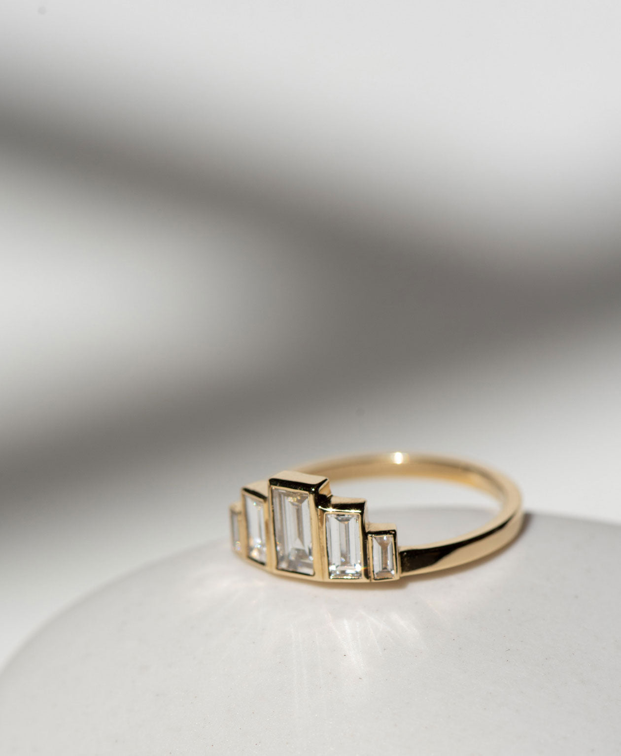 Ava Engagement Ring - 18k Yellow Gold, 0.817 carat Baguette Cut Diamond