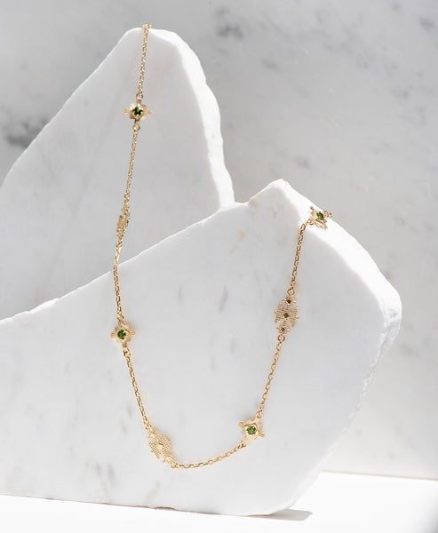 Ayllu Necklace - 22k Gold Vermeil, Chrome Diopside | Zoë