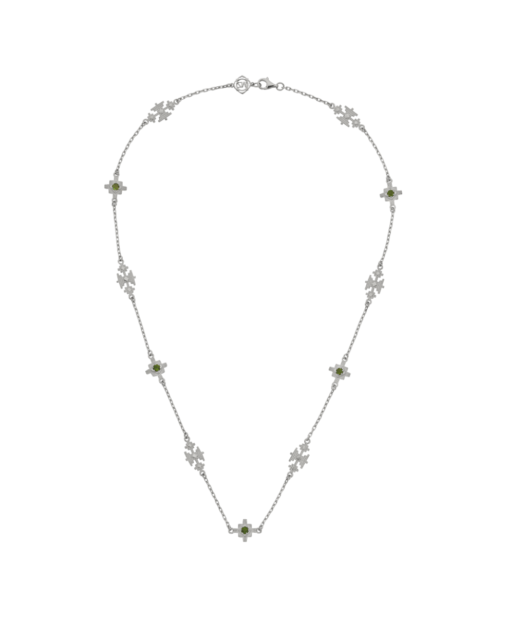 Ayllu Necklace - 925 Sterling Silver, Chrome Diopside