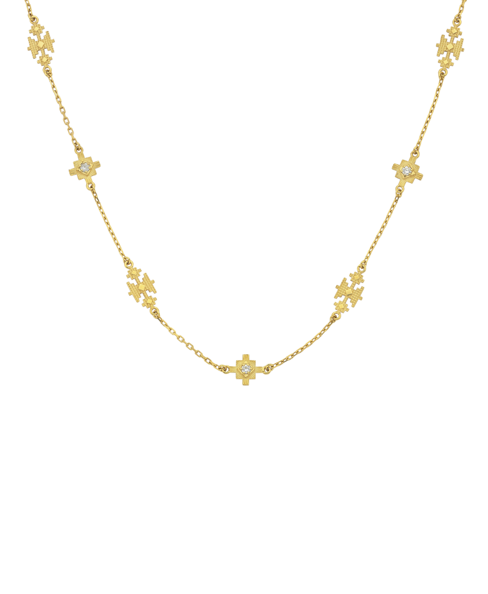 Ayllu Necklace - 22k Gold Vermeil, White Zircon