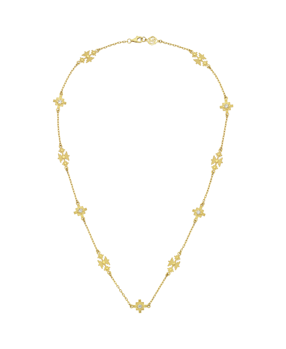 Ayllu Necklace - 22k Gold Vermeil, White Zircon