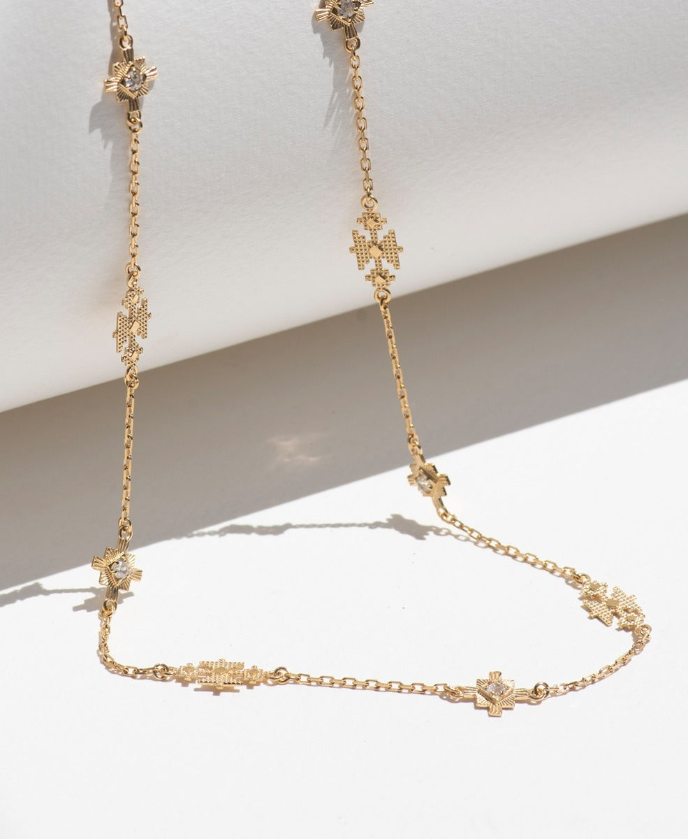 Ayllu Necklace - 22k Gold Vermeil, White Zircon