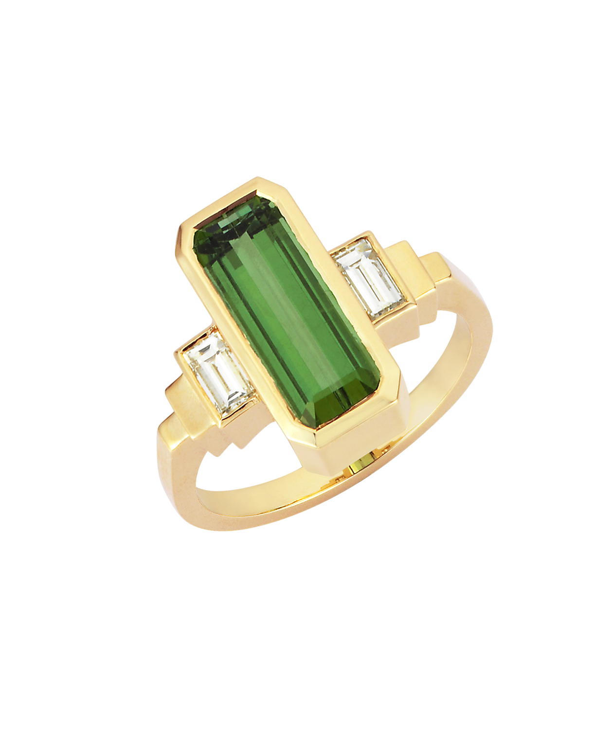 One of a Kind 125 - 14k Yellow Gold, Green Tourmaline