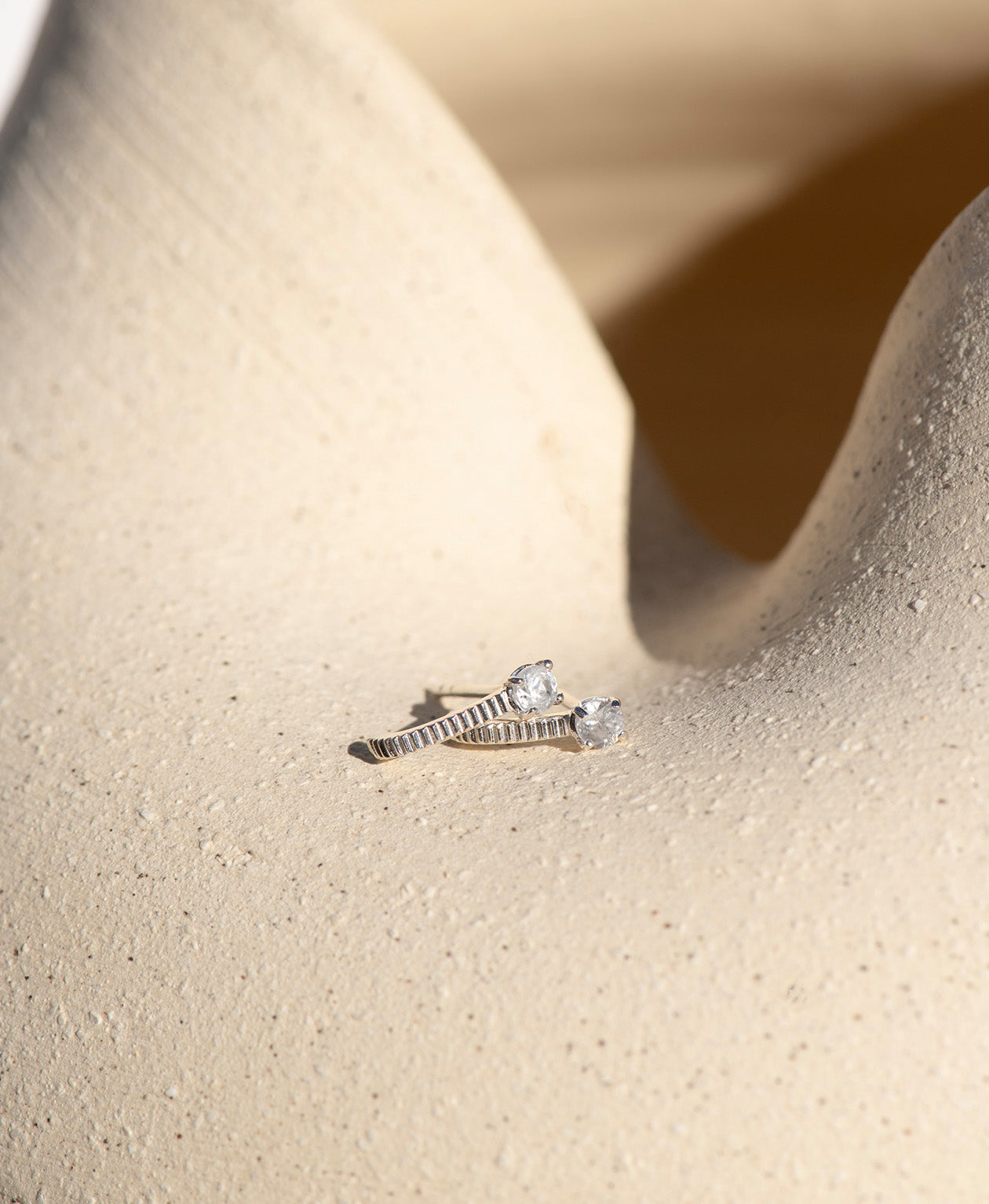 Bianca Earrings - 925 Sterling Silver, White Zircon