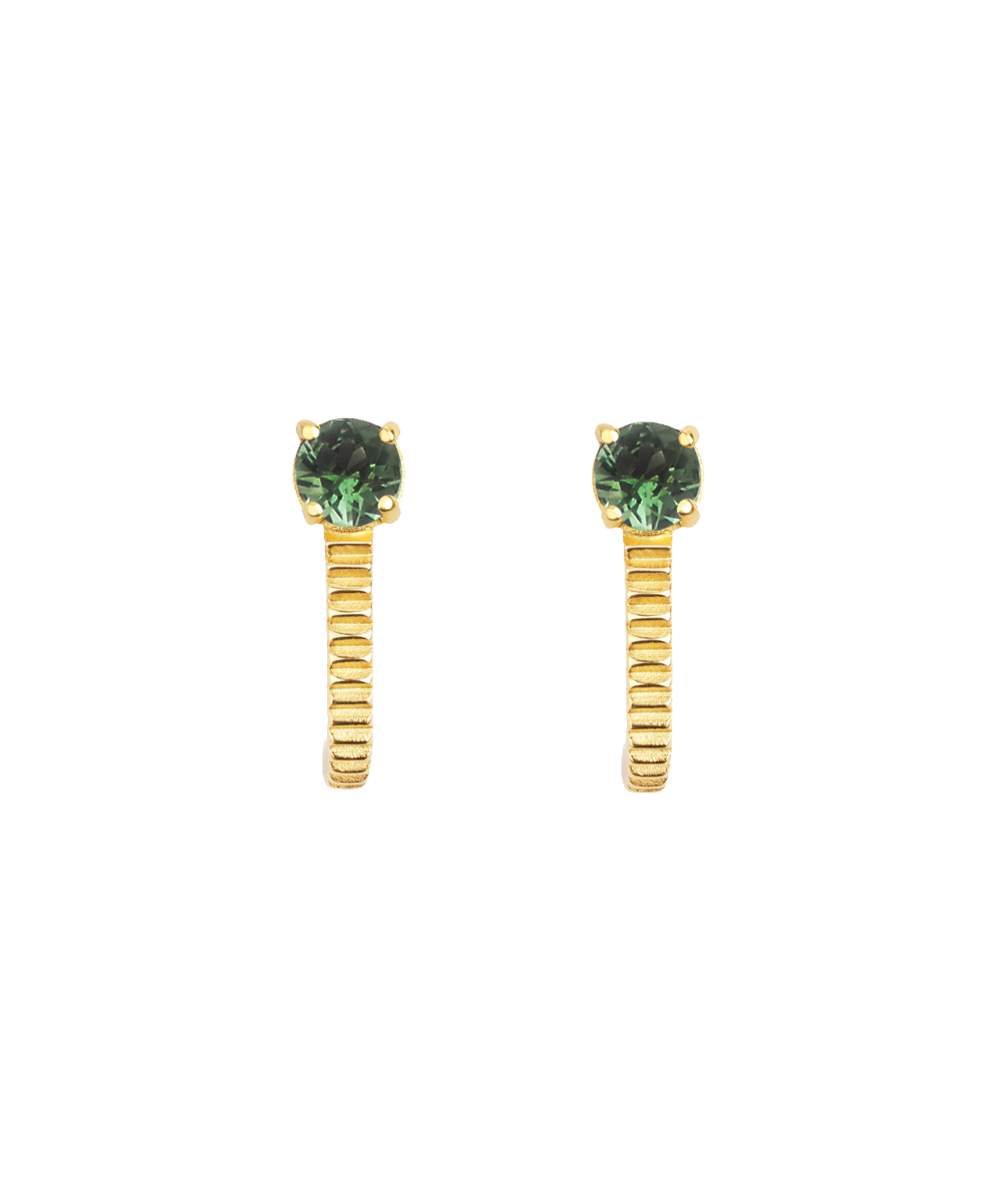 Bianca Earrings- 22k Gold Vermeil, Chrome Diopside