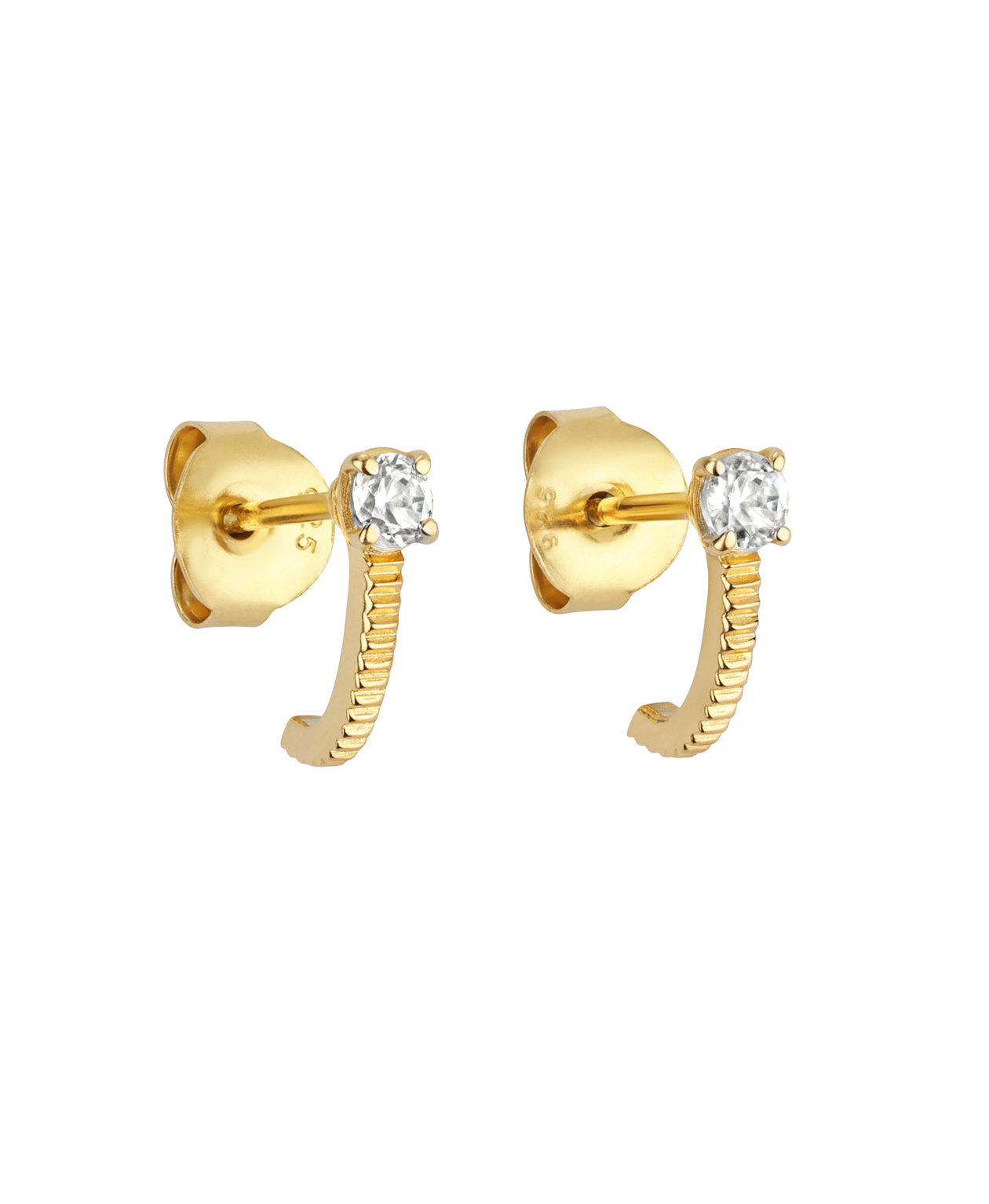 Bianca Earrings - 22k Gold Vermeil, White Zircon