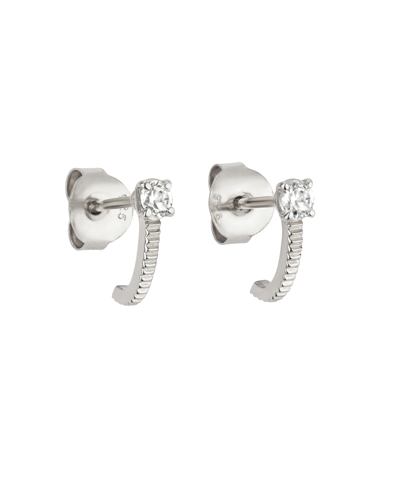 Bianca Earrings - 925 Sterling Silver, White Zircon