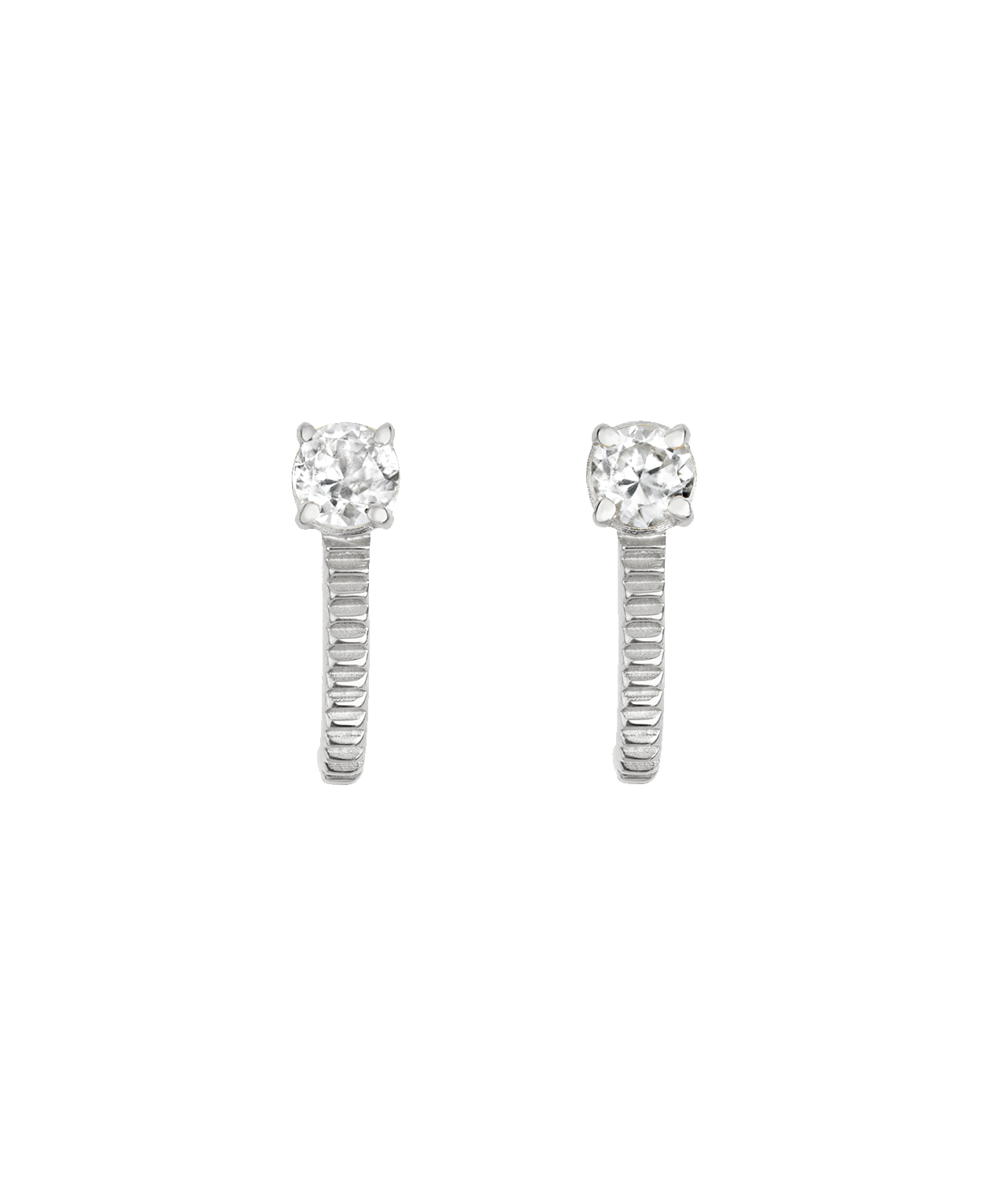 Bianca Earrings - 925 Sterling Silver, White Zircon