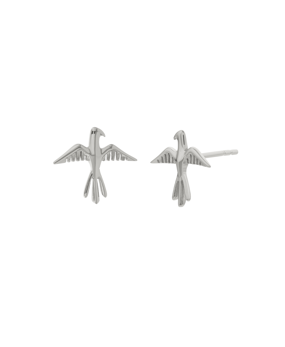 A clear cut of the Bird of a Feather Studs, featuring a bird stud earrings with detailed feather and wing textures.