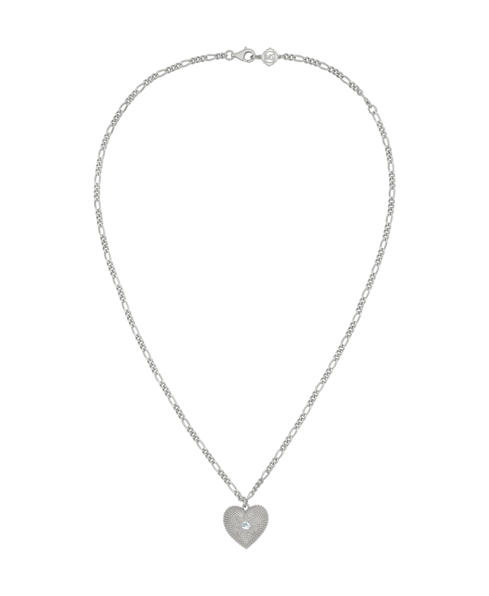 Brave Heart Necklace - 925 Sterling Silver, Aquamarine