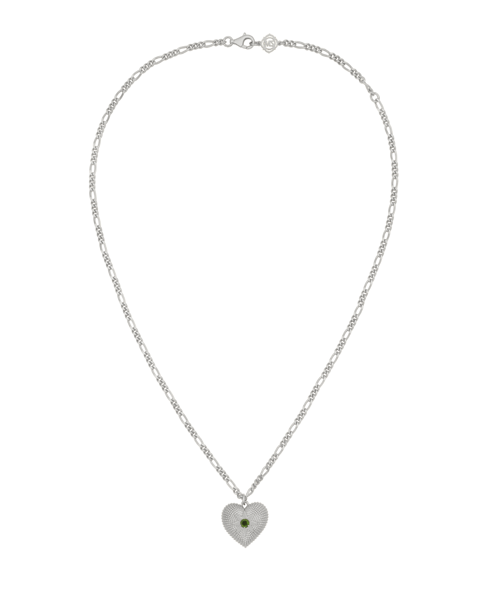 Brave Heart Necklace - 925 Sterling Silver, Chrome Diopside