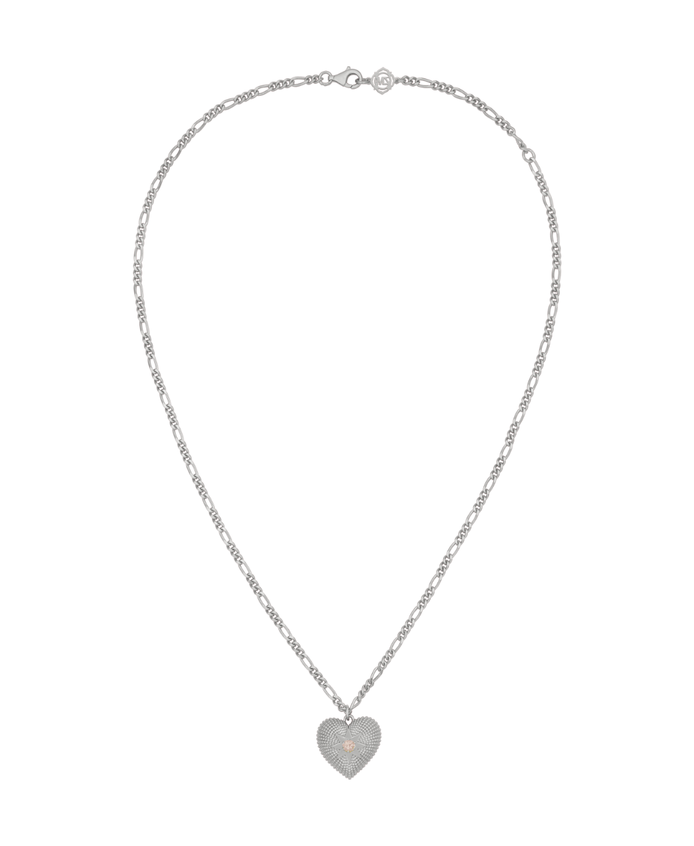 Brave Heart Necklace - 925 Sterling Silver, Rose Quartz