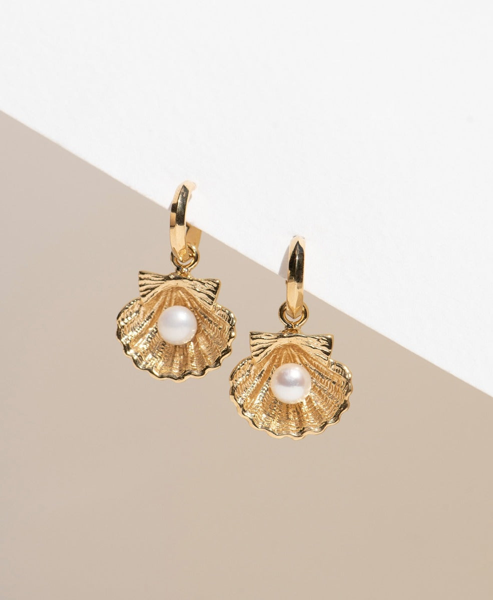 Camino Pearl Earrings - 22k Gold Vermeil, Pearl