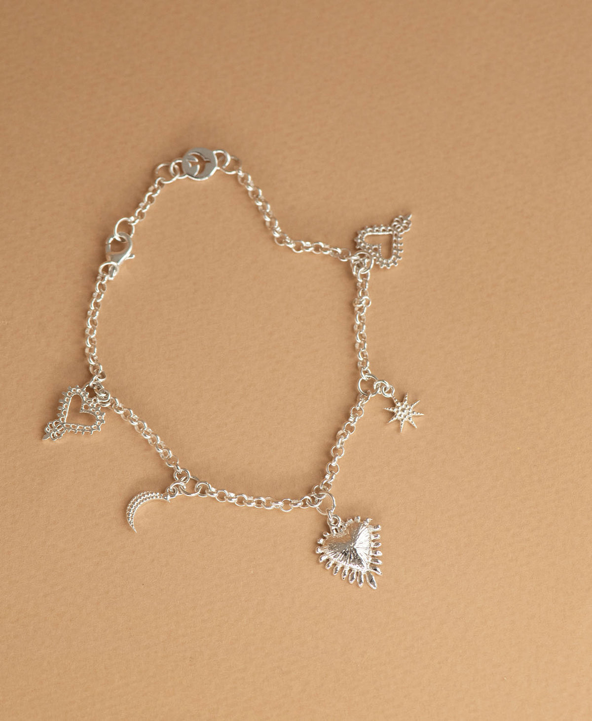 Mini Gypsy Heart Earrings and Charmed Bracelet Gift Set - 925 Sterling Silver