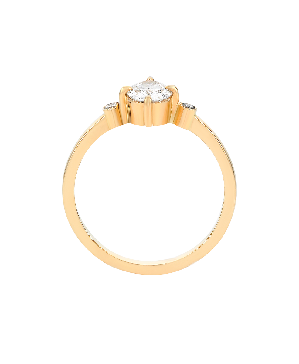 Claridad Engagement Ring - 18k Yellow Gold, Oval Cut Diamond 0.70 carat