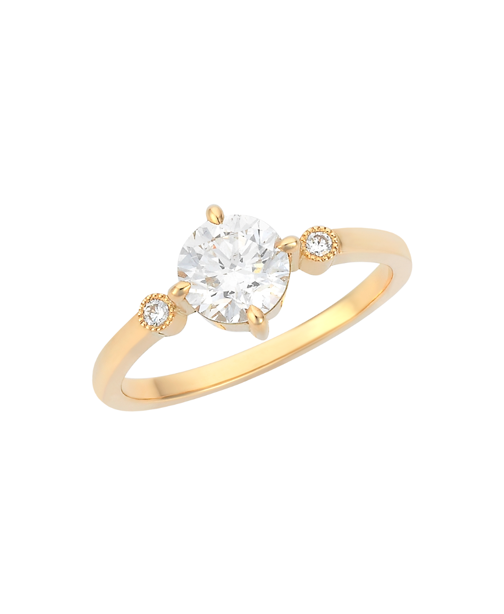 Claridad Engagement Ring - 18k Yellow Gold, Round Brilliant Cut Diamond 0.52 carat