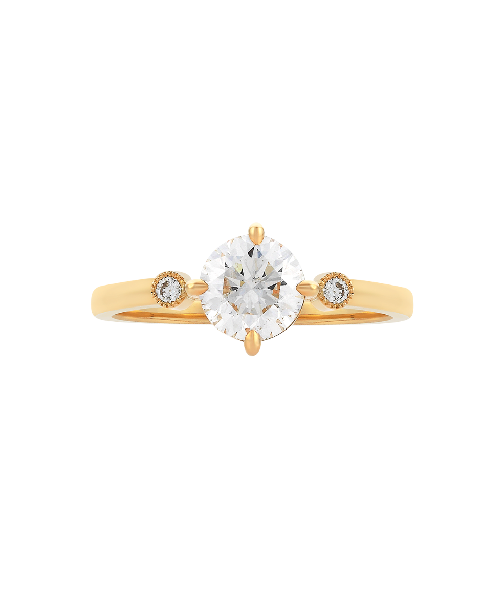 Claridad Engagement Ring - 18k Yellow Gold, Round Brilliant Cut Diamond 0.52 carat