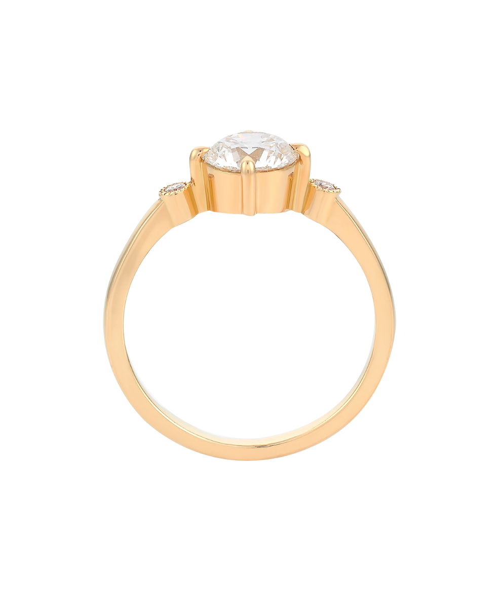 Claridad Engagement Ring - 18k Yellow Gold, Round Brilliant Cut Diamond 0.52 carat