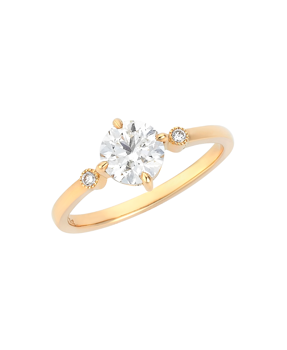 Claridad Engagement Ring - 18k Yellow Gold, Round Brilliant Cut Diamond 1.0 carat