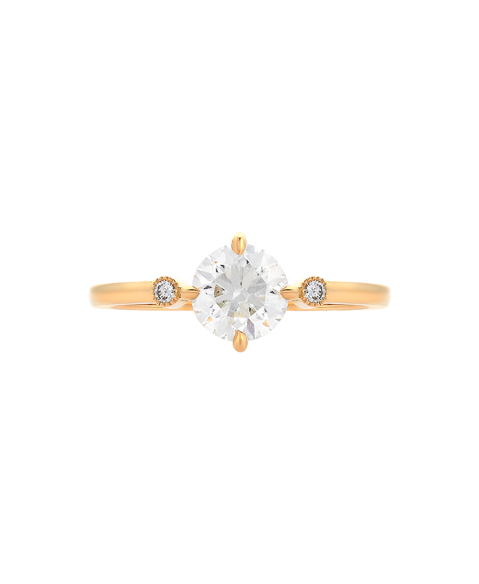 Claridad Engagement Ring - 18k Yellow Gold, Round Brilliant Cut Diamond 1.0 carat