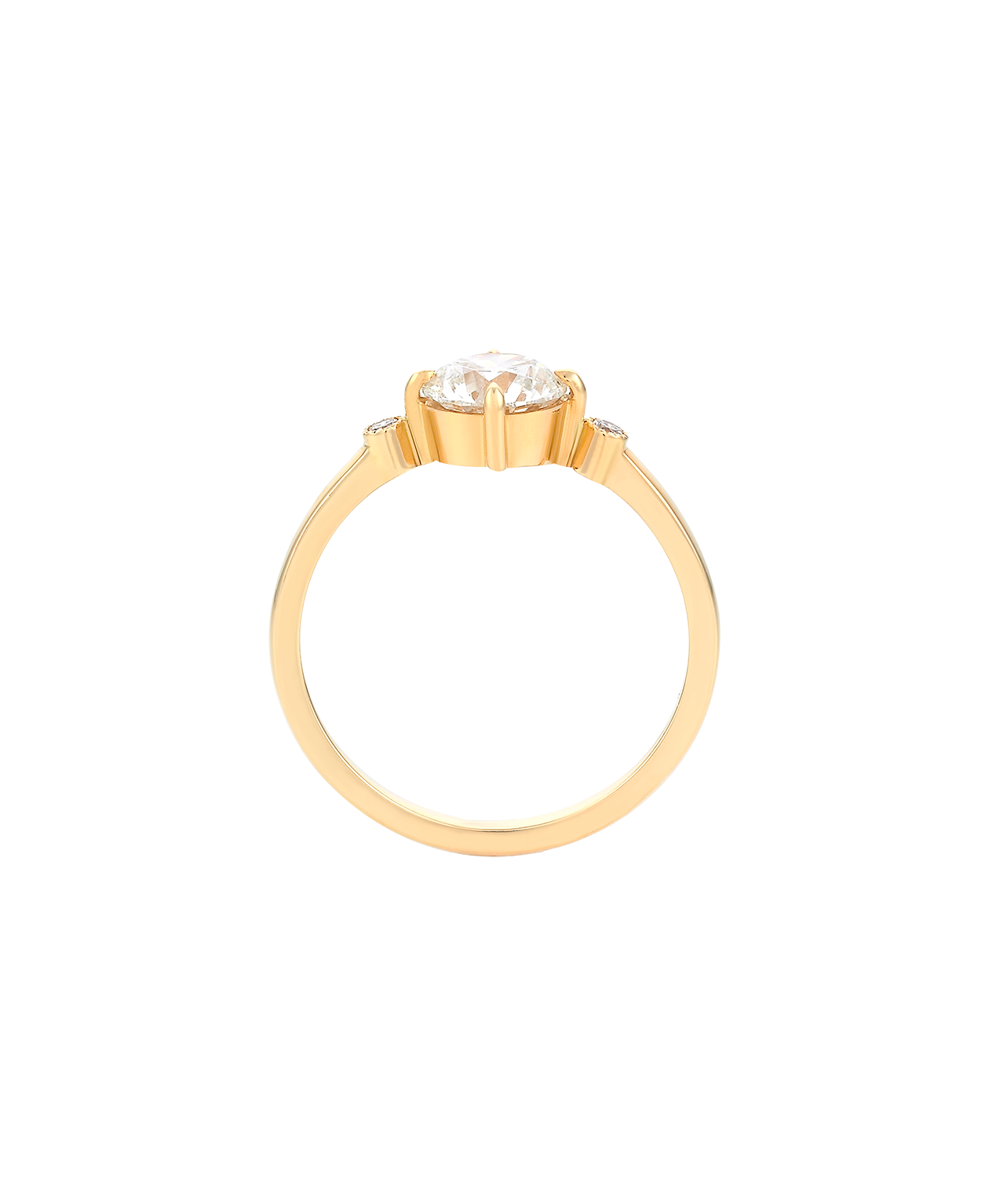Claridad Engagement Ring - 18k Yellow Gold, Round Brilliant Cut Diamond 1 carat