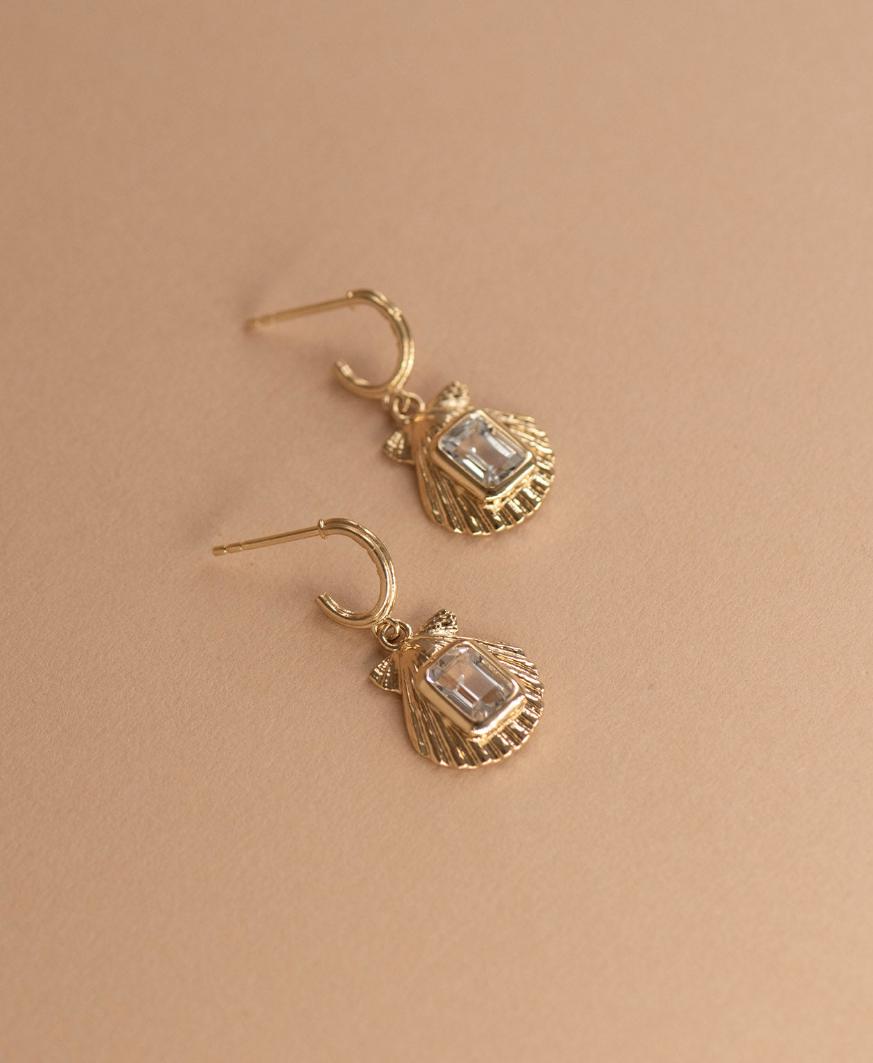 Cordelia Earrings - 22k Gold Vermeil, White Topaz