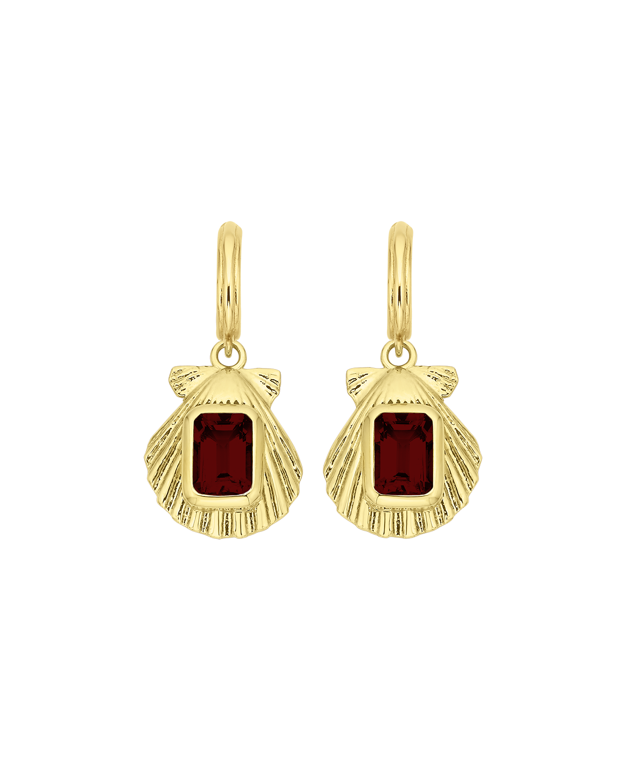 Cordelia Earrings - 22k Gold Vermeil, Rhodolite Garnet