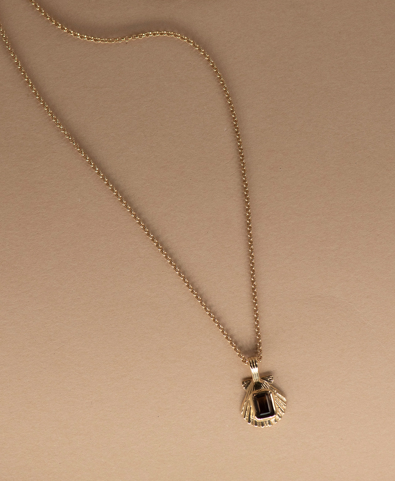 Cordelia Necklace - 22k Gold Vermeil, Smoky Quartz
