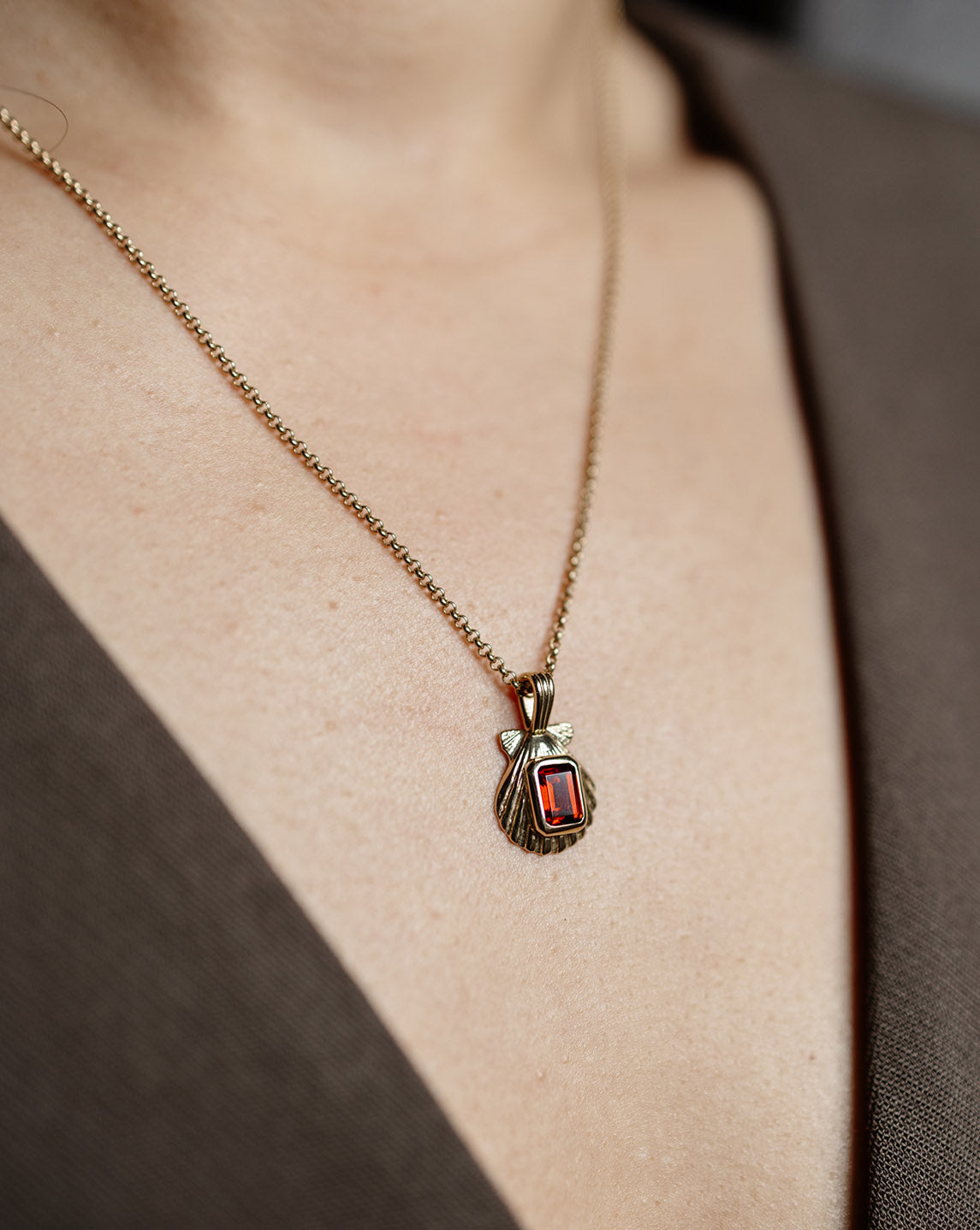 Cordelia Necklace - 22k Gold Vermeil, Rhodolite Garnet