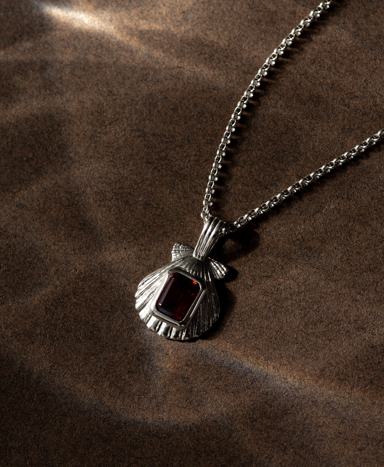 Cordelia Necklace - 925 Sterling Silver, Rhodolite Garnet